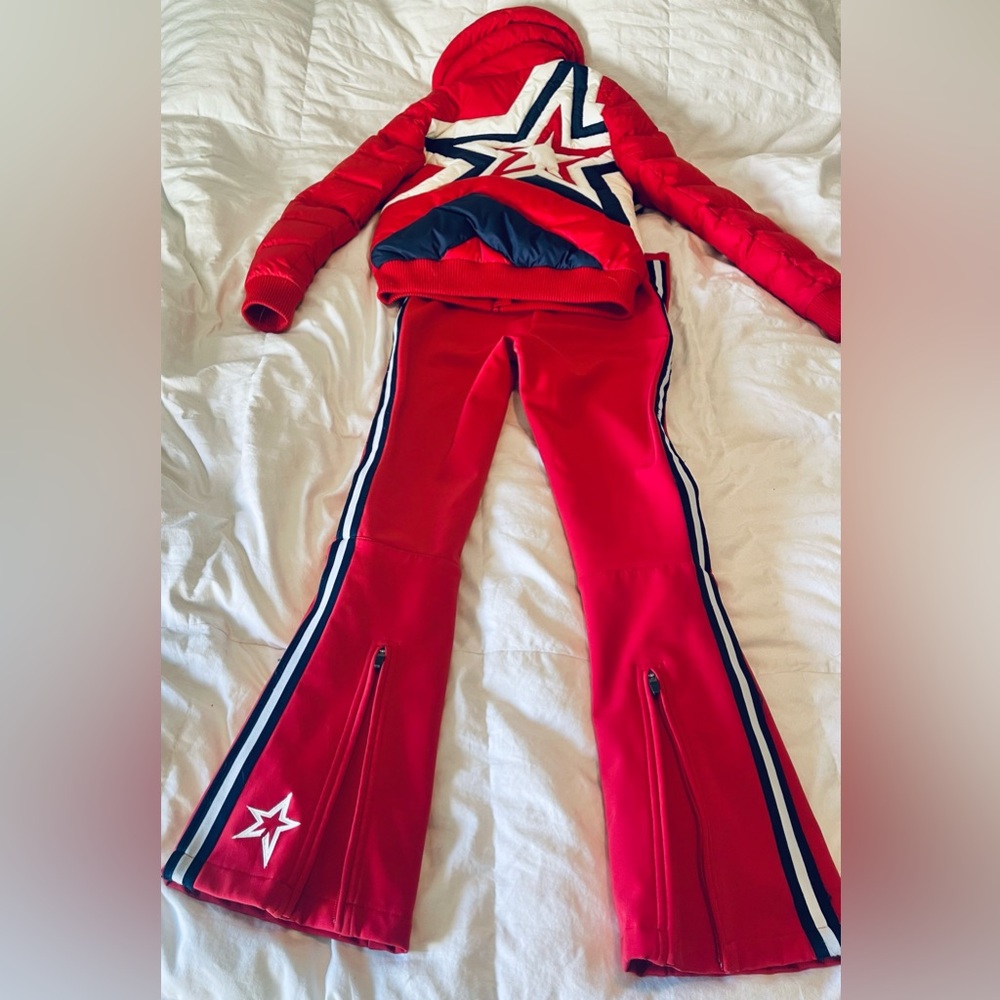 Perfect Moment Isola Salopettes XS Red and Jacket XS Set